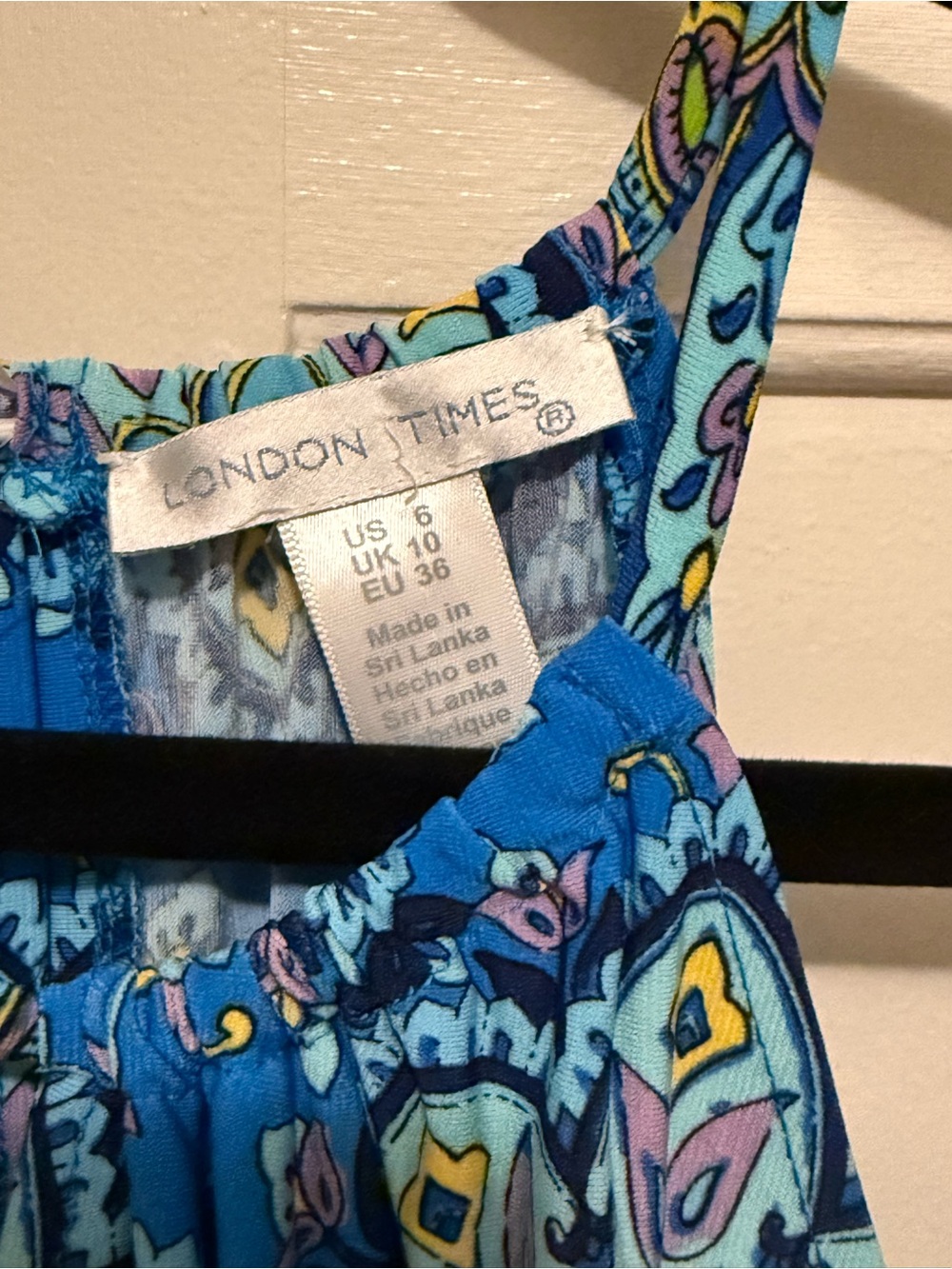 London Times Paisley Halter Maxi Dress Blue Turquoise Size 6 NWT - Picture 5 of 7